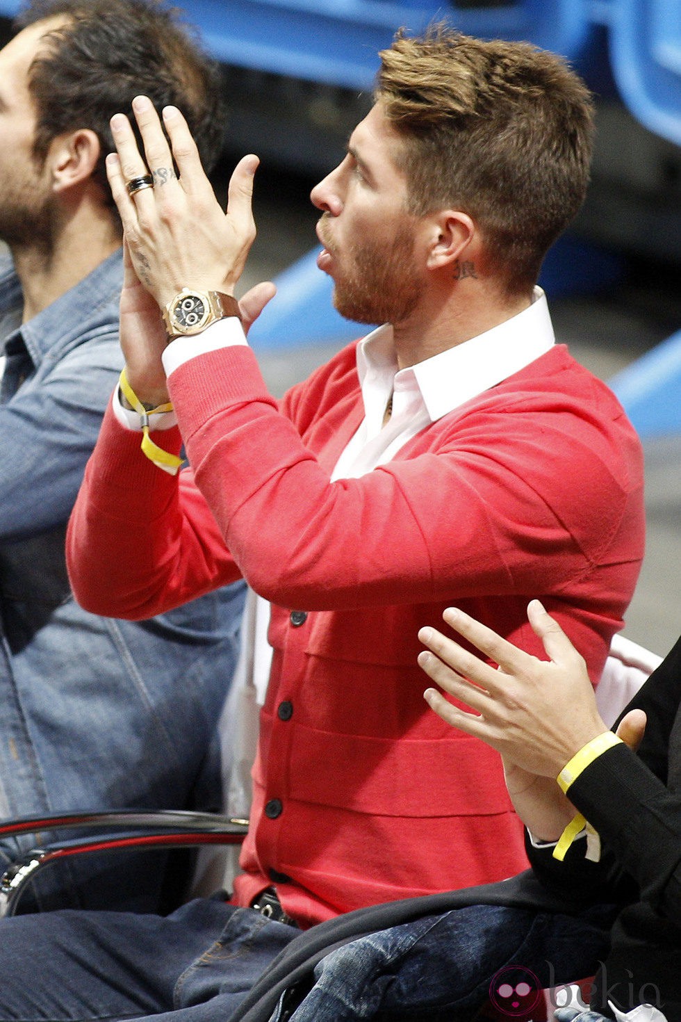 Sergio Ramos en un partido de baloncesto del Real Madrid