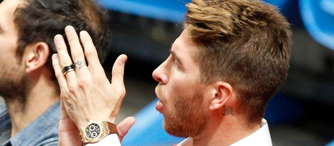 Sergio Ramos en un partido de baloncesto del Real Madrid