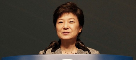 Park Geun-Hye dando un discurso