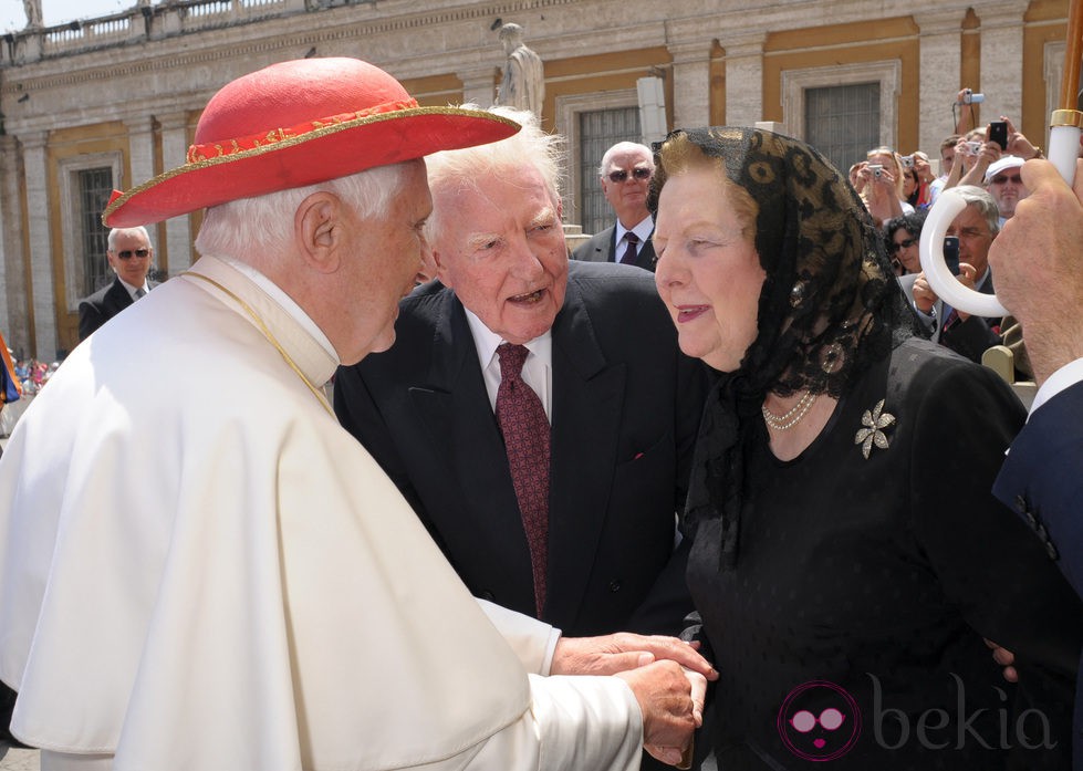 Margaret Thatcher con Benedicto XVI