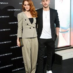 Luis Fernández y Ana Polvorosa en la inauguración de una tienda Armani en Madrid