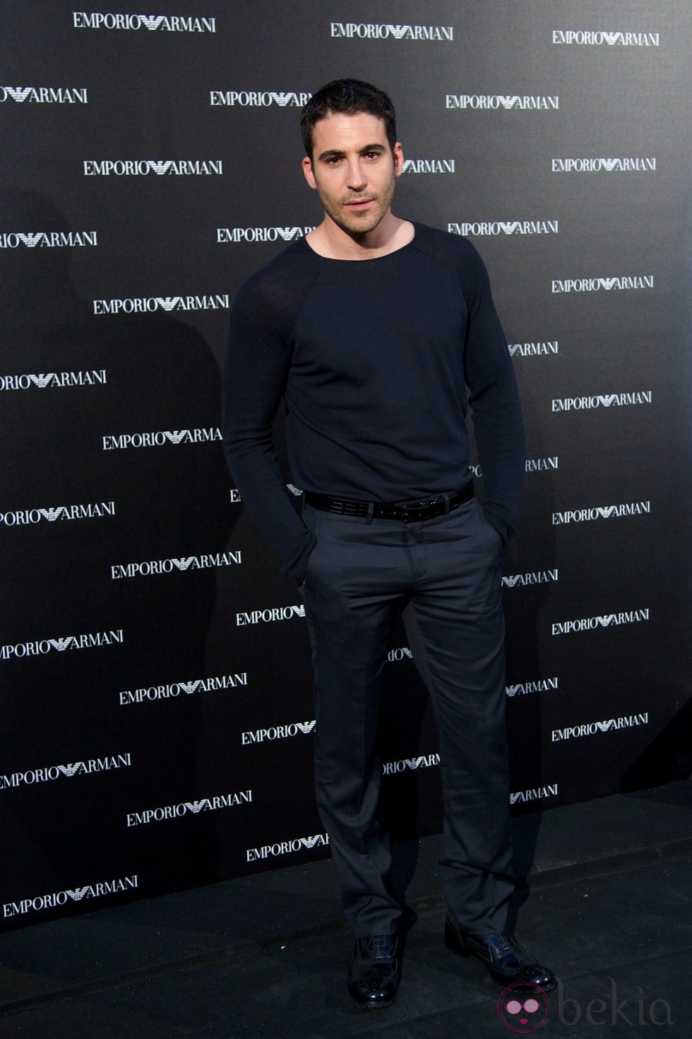 Miguel Ángel Silvestre en la inauguración de una tienda de Armani en Madrid