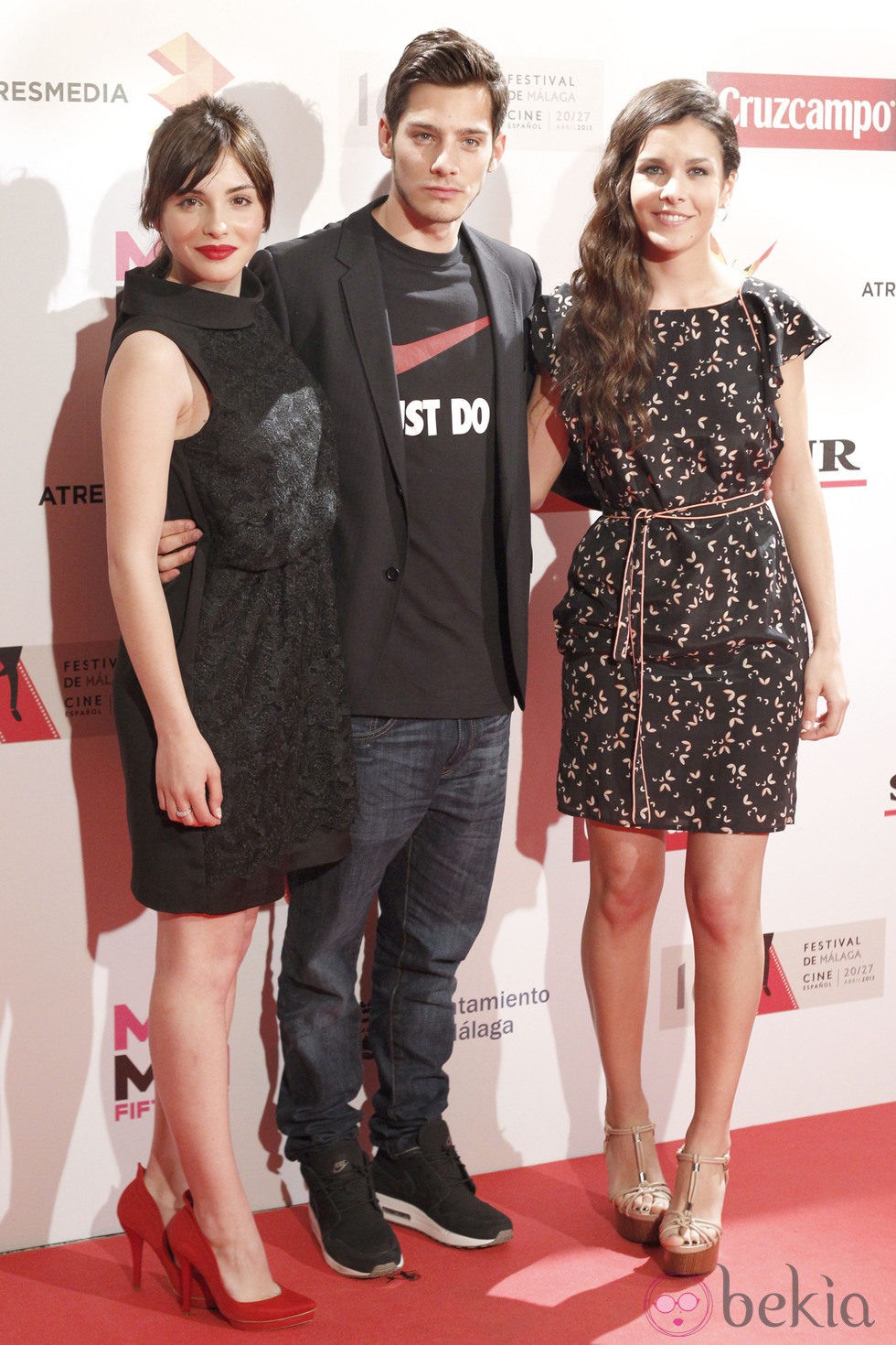 Andrea Duro, Joel Bosqued y Sandra Blázquez en la presentación del Festival de Málaga 2013