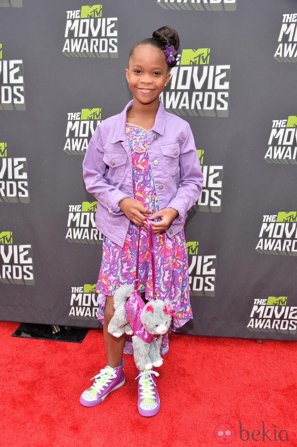 Quvenzhane Wallis en la alfombra roja de los MTV Movie Awards 2013