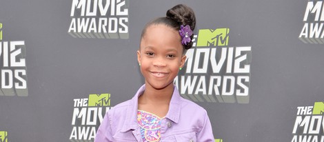 Quvenzhane Wallis en la alfombra roja de los MTV Movie Awards 2013