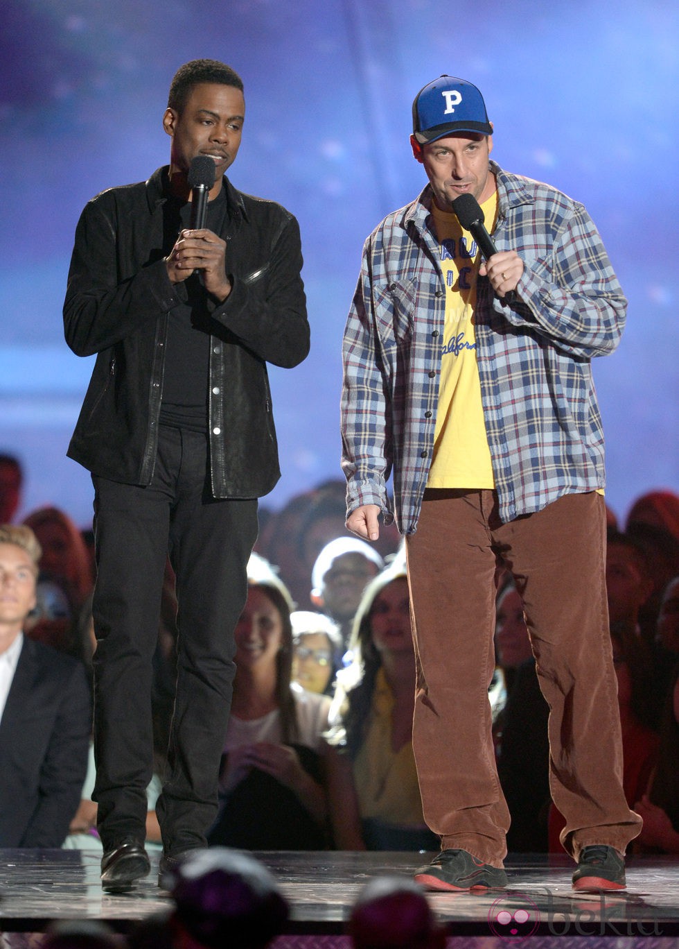 Chris Rock y Adam Sandler en la gala de los MTV Movie Awards 2013