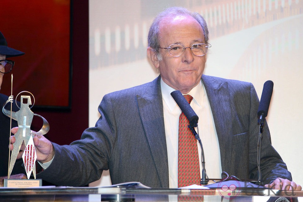 Emilio Gutiérrez Caba recogiendo su galardón de los Premios Sant Jordi 2013