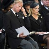 Mark y Sarah Thatcher en el funeral de Margaret Thatcher