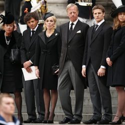 Los hijos y nietos de Margaret Thatcher en su funeral