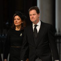 Nick Clegg y Miriam González en el funeral de Margaret Thatcher