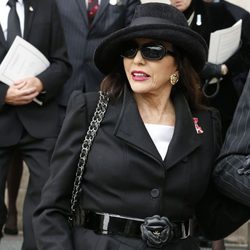 Joan Collins en el funeral de Margaret Thatcher