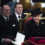 El Duque de Edimburgo y la Reina Isabel en el funeral de Margaret Thatcher