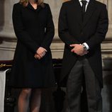 Amanda y Michael Thatcher en el funeral de Margaret Thatcher