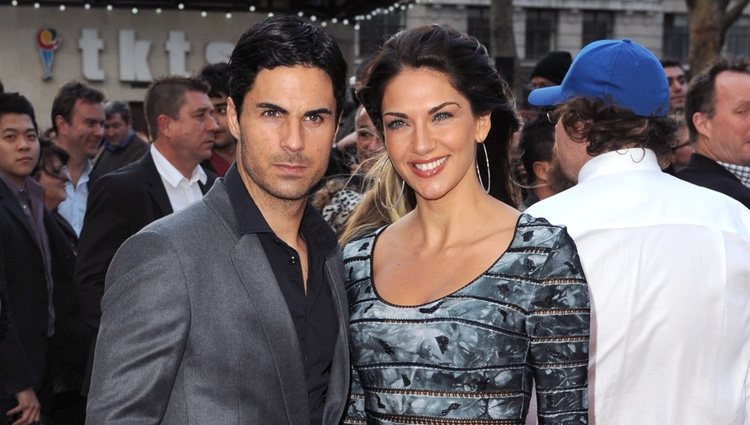 Mikel Arteta y Lorena Bernal en el estreno de 'Iron Man 3' en Londres