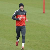 David Beckham en uno de los entrenamiento del Paris Saint Germain