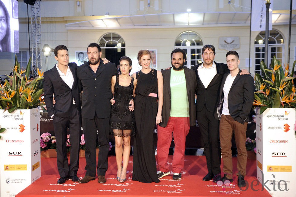 Alex González, Alberto Ammann, María Castro y Carlos Jean en la entrega del Premio Málaga SUR del Festival de Málaga 2013