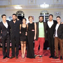 Alex González, Alberto Ammann, María Castro y Carlos Jean en la entrega del Premio Málaga SUR del Festival de Málaga 2013