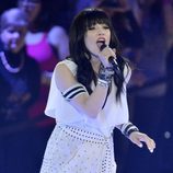 Carly Rae Jepsen durante su actuación en los Juno Awards 2013