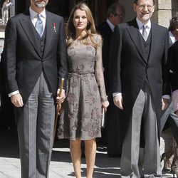 Los Príncipes de Asturias y Mariano Rajoy en la entrega del Premio Cervantes 2012