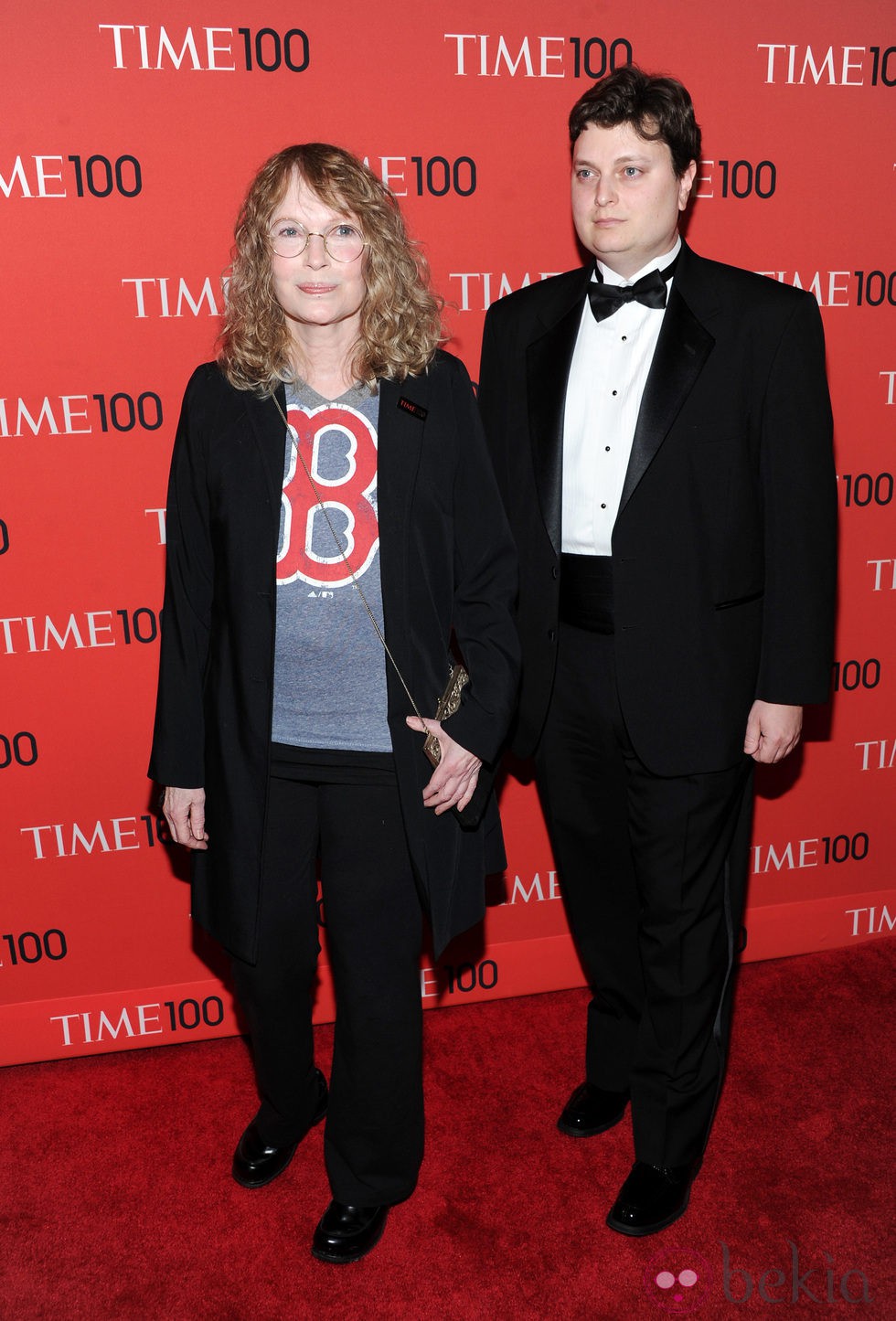 Mia Farrow y su hijo Fletcher Previn en la gala de la revista Time 2013