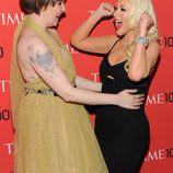 Lena Dunham y Christina Aguilera en la gala de la revista Time 2013