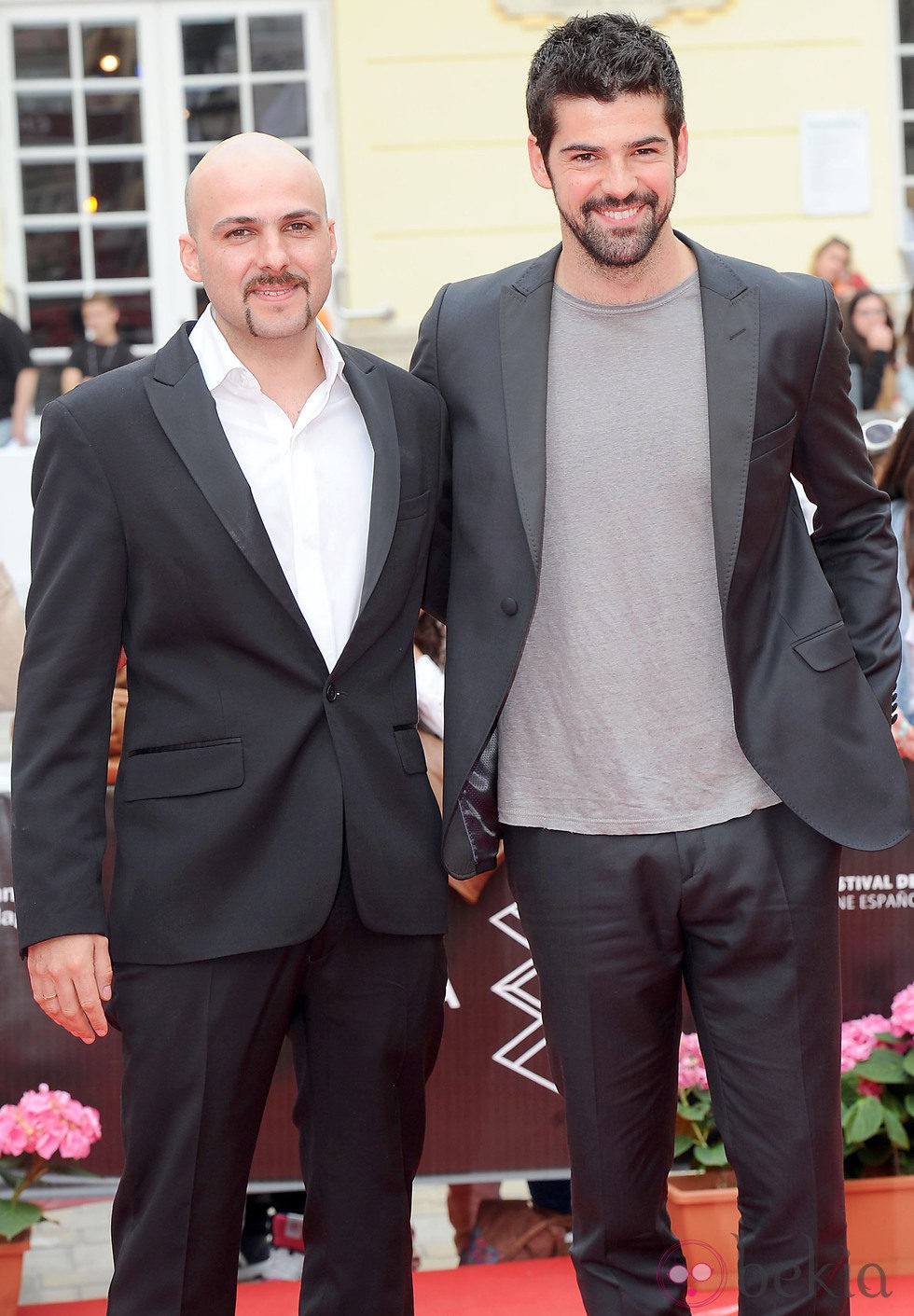 Lucas Figueroa y Miguel Ángel Muñoz en la presentación de 'Viral' en el Festival de Málaga 2013