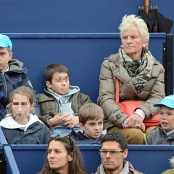 Claire Liebaert con sus nietos Juan, Pablo y Miguel Urdangarín en el Godó 2013