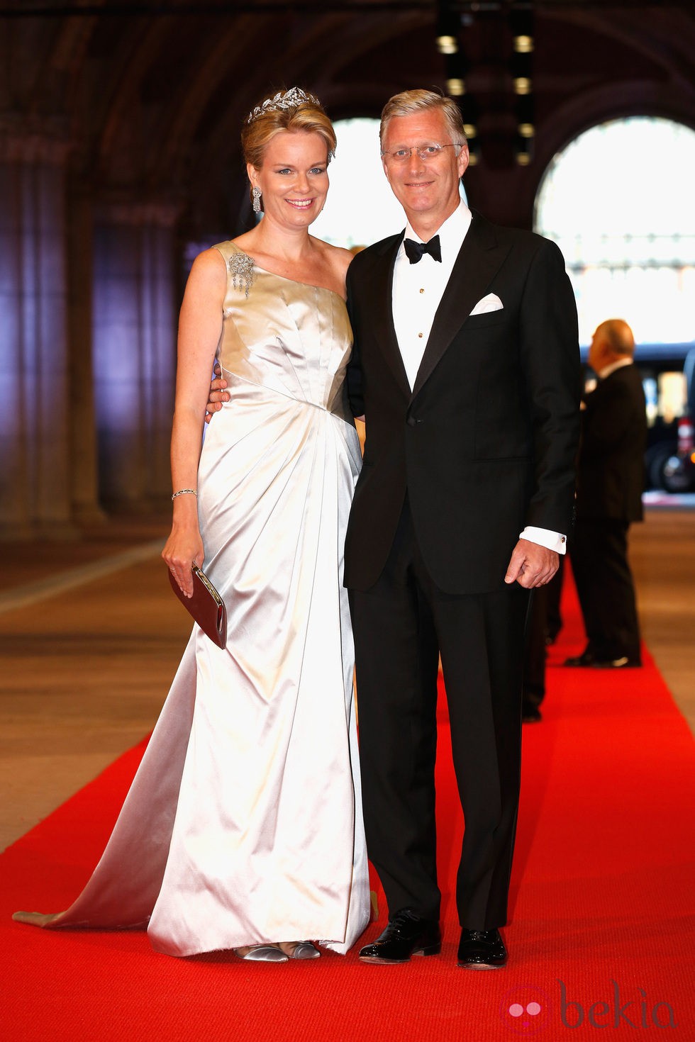 Los principes Felipe y Matilde de Bélgica en la cena previa a la abdicación de la Reina Beatriz de Holanda