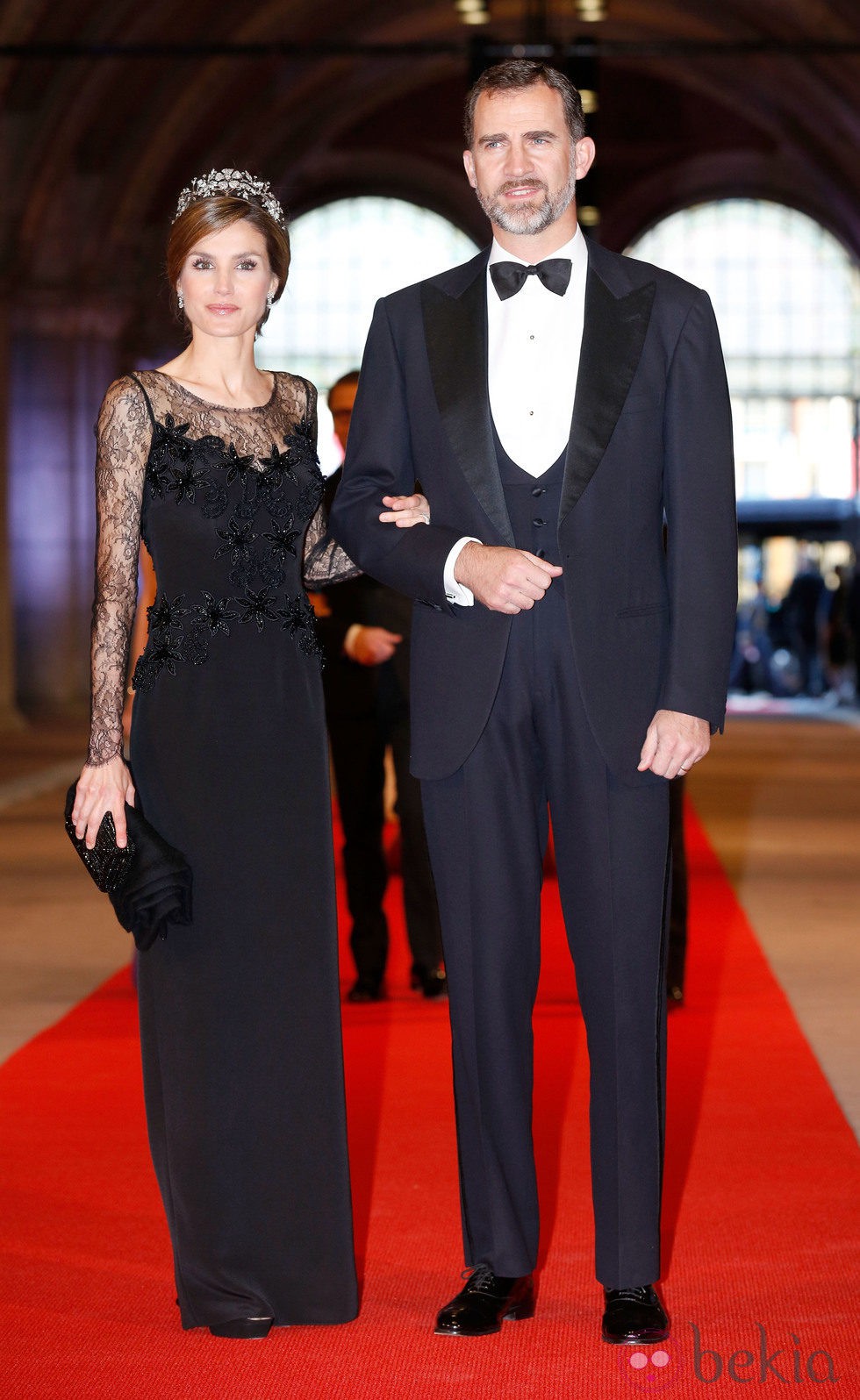 Los príncipes Felipe y Letizia de España en la cena previa a la abdicación de la Reina Beatriz de Holanda