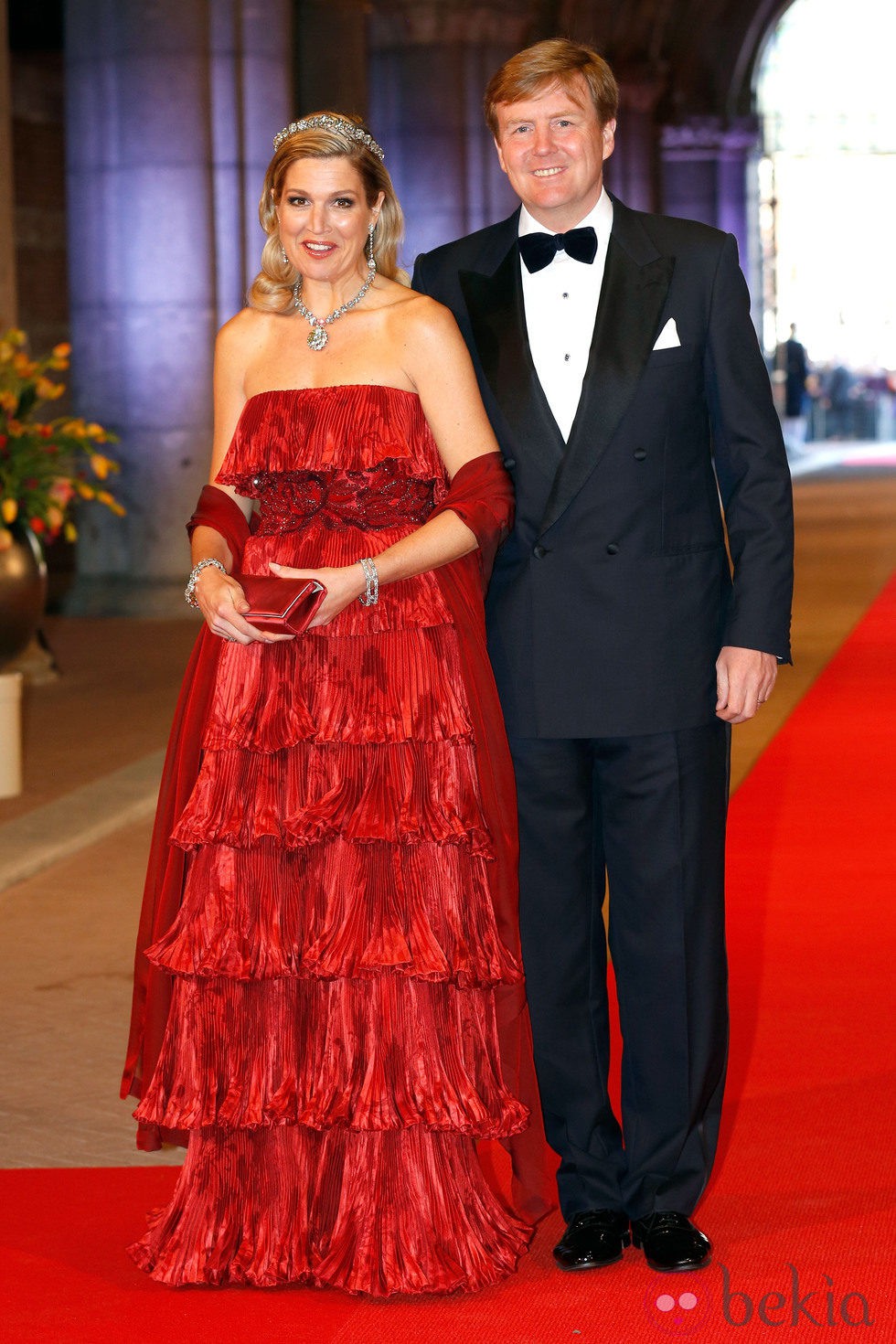 Los príncipes Guillermo y Máxima de Holanda en la cena previa a la abdicación de la Reina Beatriz de Holanda