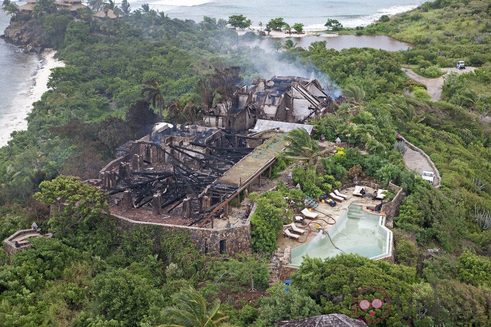 Vista aérea de la casa de Richard Branson