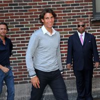 Rafa Nadal antes de conceder una entrevista a David Letterman en televisión