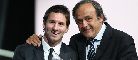 Leo Messi y Michel Platini