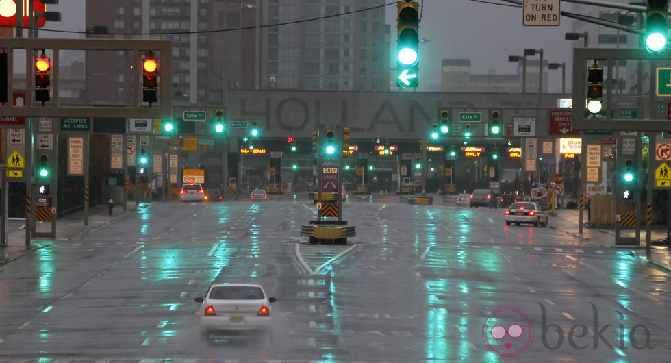 El Túnel Holland de Nueva York vacío antes de la llegada del huracán Irene