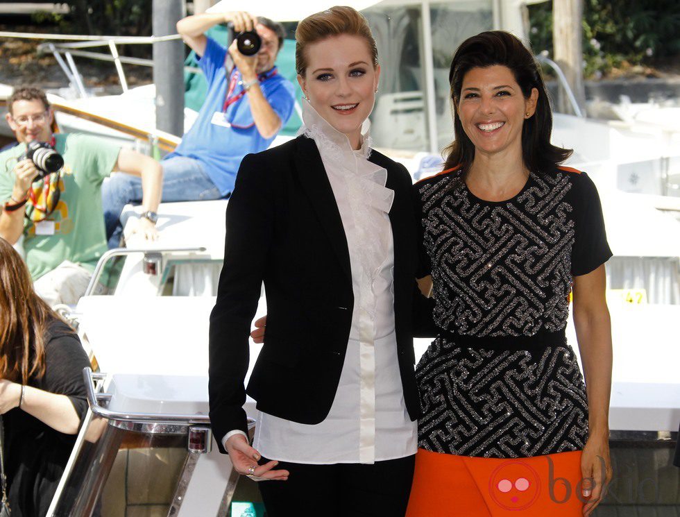 Evan Rachel Wood y Marisa Tomei en la presentación de 'The ides of march' en Venecia