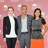 Evan Rachel Wood, George Clooney y Marisa Tomei presentan 'The ides of march' en Venecia