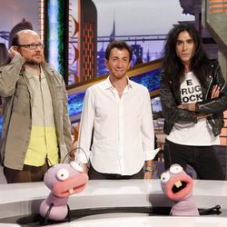 Santiago Segura, Pablo Motos y Mario Vaquerizo en la presentación de 'El hormiguero 3.0'