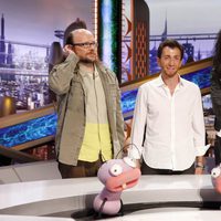 Santiago Segura, Pablo Motos y Mario Vaquerizo en la presentación de 'El hormiguero 3.0'