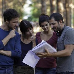 Daniel Grao, Maribel Verdú y Clara Lago en el rodaje de 'FIN'