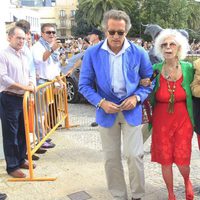 La Duquesa de Alba y Alfonso Díez a su llegada a la corrida Goyesca de Ronda