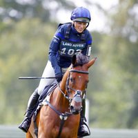 Zara Phillips en una competición de hípica en Stamford