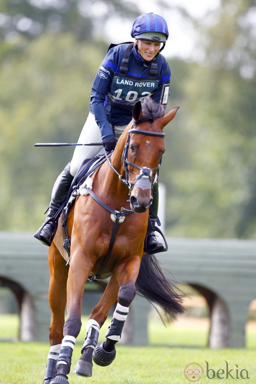 Zara Phillips en una competición de hípica en Stamford