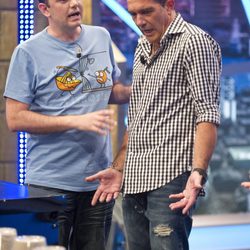 Antonio Banderas con Jandro durante su visita a 'El hormiguero'