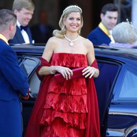 La Princesa Máxima de Holanda a su llegada a la cena previa a la abdicación de la Reina Beatriz de Holanda