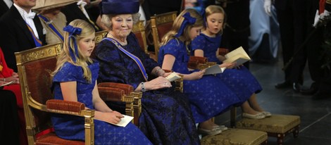 La Princesas Amalia, Beatriz, Alexia y Ariane en la investidura de Guillermo Alejandro de Holanda