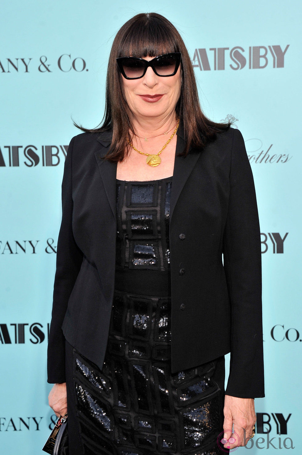 Anjelica Huston en la premiere en Nueva York de 'El gran Gatsby'