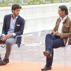 Feliciano López y Rafa Nadal en la presentación del Madrid Open 2013