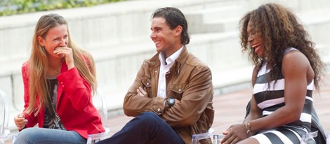 Victoria Azarenka, Rafa Nadal y Serena Williams en la presentación del Madrid Open 2013