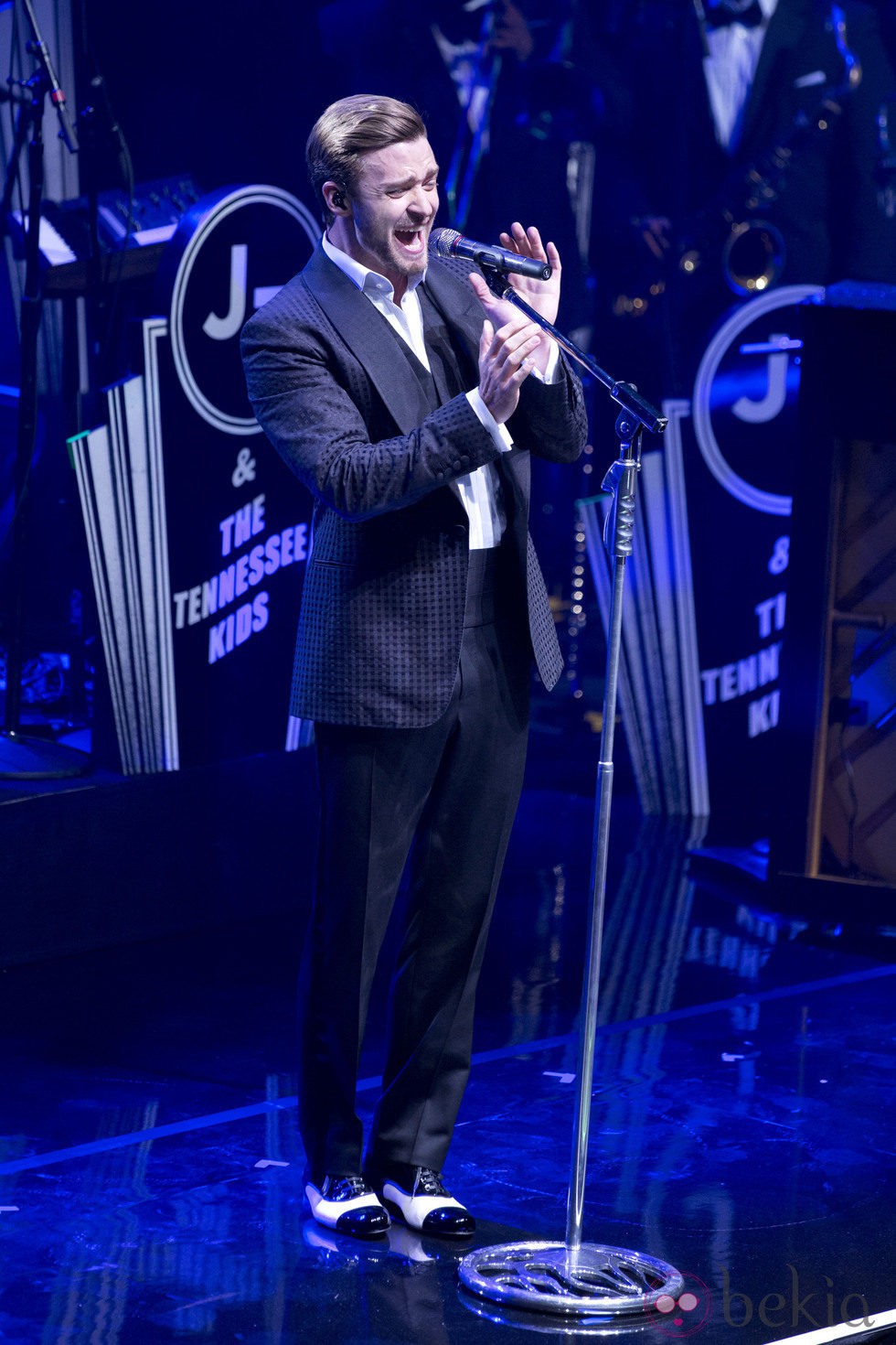 Justin Timberlake cantando durante su concierto en el Roseland Ballroom de Nueva York