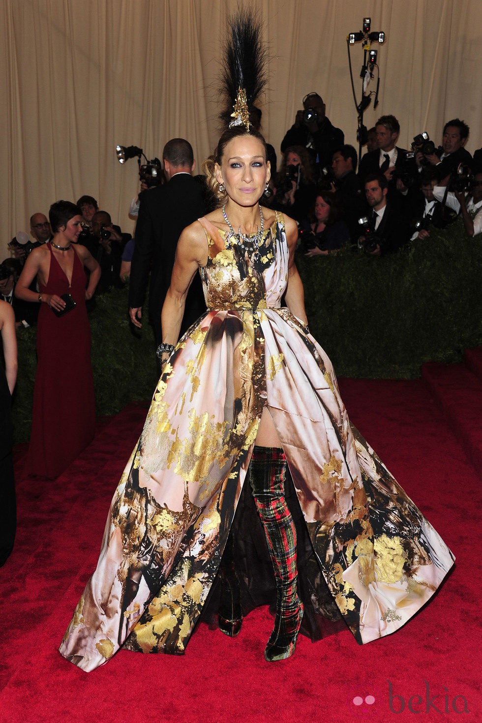 Sarah Jessica Parker posando en la Gala del MET 2013